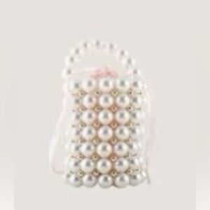 New 🆕 Faux Pearl Drawstring Bucket Bag Purse